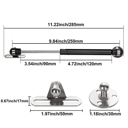 FVIEXE 10PCS 10 Inch 100N/22.5Lb Gas Struts for Heavy Duty Gas Strut Lid Support Soft