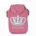 EXPAWLORER Princess Dog Cat Fleece Sweatshirt Hoodies , Pink, Small
