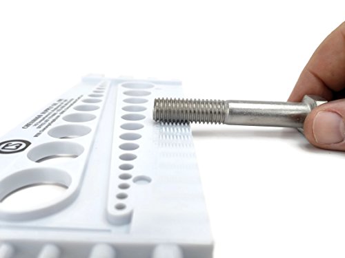 Nut and Bolt Gauge , Metric, UNC, UNF, with Thread Pitch on Back(3 Colors to Choose From in Listing) (WHITE)