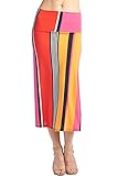 82 Days Women'S Poly Span Various Print Mid-Calf Maxi Skirt - Print