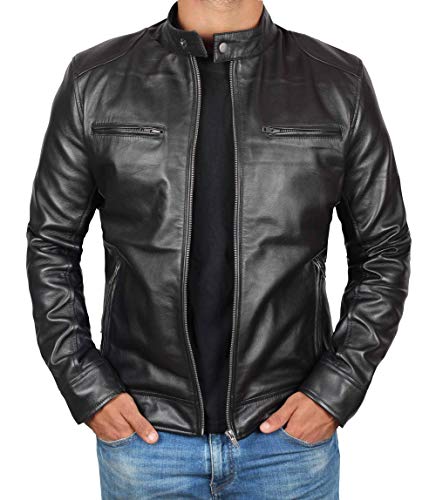 Blingsoul Mens Leather Jacket Black Biker Outfit | [1100124] Dodge - L - Thumbnail 6