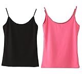 Flyou 2pcs Lady Lace Clip-on Mock Camisole Bra Insert Overlay Modesty Panel vest