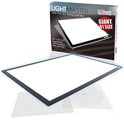 US Art Supply Lightmaster Giant 451/4" Diagonal (A1) 26 3/4" x 36 3/4" LED Lightbox Board 12
