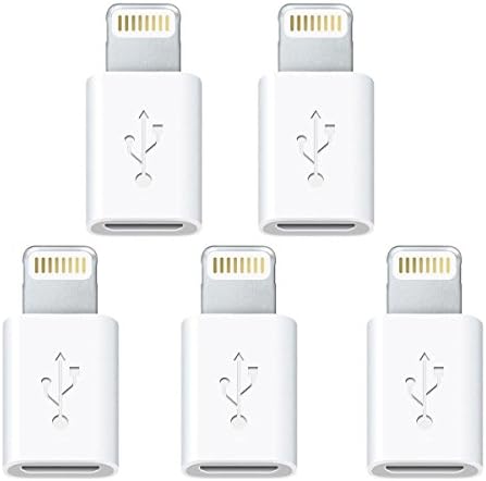 Suntaiho Micro USB to 8 Pin Lightning Adapter Connector (Apple Certified) for iPhone 7/7Plus/iPhone 6/6s/6s Plus/iPad and more (5 Pack)