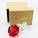 Waltz&F Crystal Rose Flower,Glass Rose Paperweight Figurine Collectible Statue Wedding Table Centerpiece Ornament,Red Rose