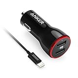 Anker 24W Dual USB Car Charger PowerDrive 2 + 3ft Lightning to USB Cable Combo iPhone Car Charger MFi-Certified for iPhone XS/XS Max/XR/X/8/7/6/Plus, iPad Pro/Air 2/Mini, Note 5/4, LG, Nexus and More