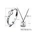 MANDI HOME New Silver Stainless Steel Bracelet Love Heart Lock Bangle Key Pendants Necklace