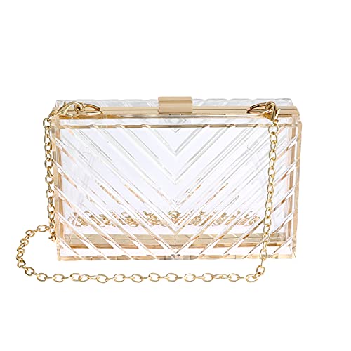 WJCD Clear Purses For Women Acrylic Clear Clutch Bag Stadium Approved