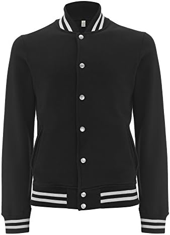 Black with White Stripes Varsity Jacket for Women - Small - Womens Letterman Jacket