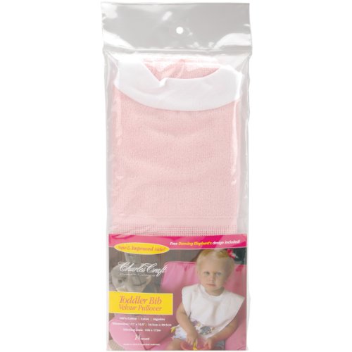 Charles Craft VB6680-4662 Pullover Velour Toddler Bib, Light Pink, 19-1/2 by 12-Inch