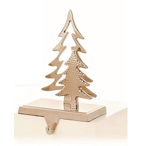 Metal Stocking Hangers Trees Snowflakes and let it Snow By Premier Decorations (18 cm Silver Double Tree)