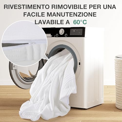 Novilla Topper 80x190, Topper Singolo in Schiuma di Fibra di Bambù a Doppio Strato 5cm, Topper Eccellente Assorbente e Traspirante con 4 Angoli Dotato di Cinghie Elastiche Antiscivolo