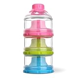 HaloVa Baby Milk Powder Formula Dispenser, Infant Toddler Children Non-Spill Twist-Lock Stackable Snacks Storage Container, BPA Free, 3 Feeds