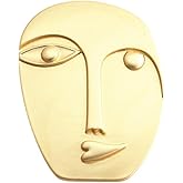 Fashion Portrait Gold Plated Figure Face Mask Brooch Lapel Pins for Women Girls Unique Minimalist Abstract Brooches Pin Clothes Accessory Jewelry