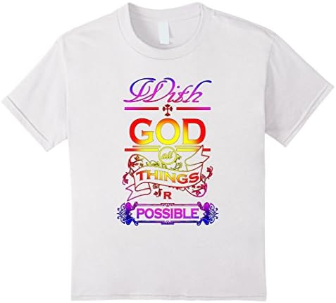 unisex-child With God All Things R Possible Colorful Tee 6 White