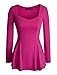 HOMEYEE Women's Vintage Square Neck Long Sleeve Peplum Tops Blouse 542(XXL,Pink)