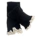 TOOPOOT® Women Crochet Knitted Lace Trim Boot Cuffs Leg Warmer Socks (Black)