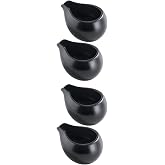 HANABASS 4 Pack Ceramic Creamer Pitchers, Mini Milk Jugs | Small pourers for serving milk, cream, coffee, tea, honey and sauces at home or dining tables