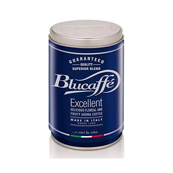 LUCAFFÈ Blucaffè gemahlener Kaffee, Kaffee x 250 g, Stahl spart Aroma, Gourmet Arabica gemahlener Kaffee, fruchtiger…