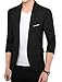DAVID.ANN Men's Slim Fit One Button Casual Blazer Jacket,Black,Small