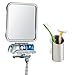 iDesign Forma Suction Bathroom or Shower Shaving Mirror with Shaving Cream and Razor Holder - Brushed Stainless Steel, 6.25