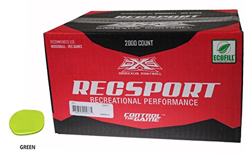 GI Sportz RECSPORT Recreational PAINTBALLS 2000 Rounds Paint Balls (Green Fill)