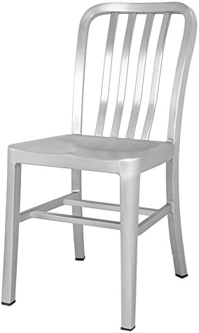 CHAIR DEPOTS Atlantic Aluminum chair with Brushed Aluminum finish, 2 Pack