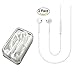 2-Pack Premium Earphones/Earbuds/Headphones with Stereo Mic&Remote Control for Galaxy S7/S7 Edge and More Android Smartphones Compatible with 3.5 mm Headphone White