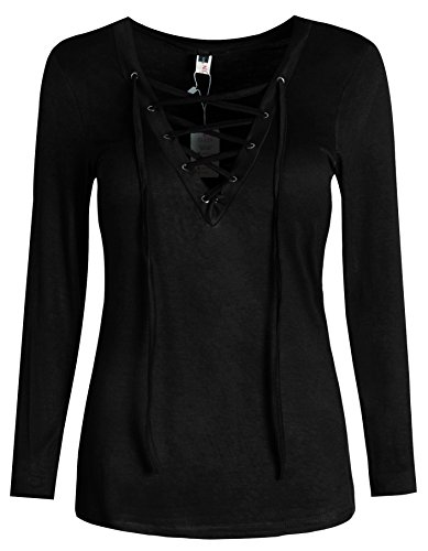 Deep v neck cross front teen girls t shirts