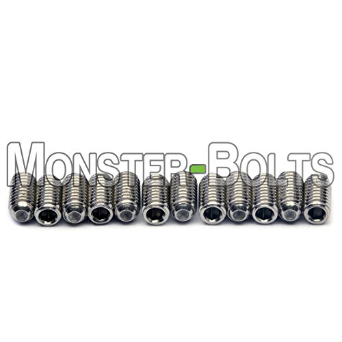 Guitar Saddle Bridge Height Adjustment Hex Screws set (12) for US / Inch and Metric - MonsterBolts (Metric - M3 x 6mm, Stainless Steel)
