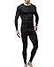 Tesla BU-MHS100-BLK_Large Blank Men's Microfiber Fleece Lined Top & Bottom Set MHS100