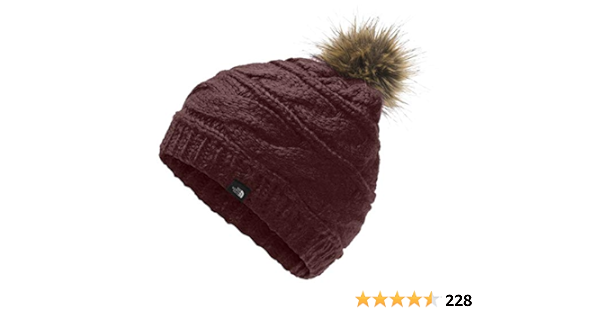 the north face triple cable fur pom