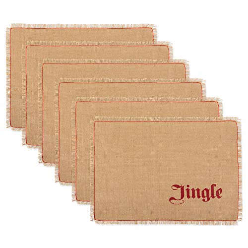 DII CAMZ11216 Jute/Burlap Placemat, Perfect for Winter, Holiday, Dinner
Parties, and Everyday Use 13x19 Merry, Jingle