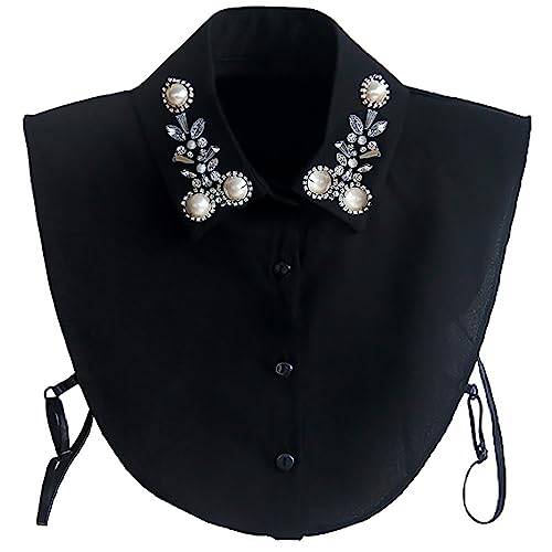 Joyci Diamond Pearl False Collar Peterpan Fake Collar Half Shirt Dickey