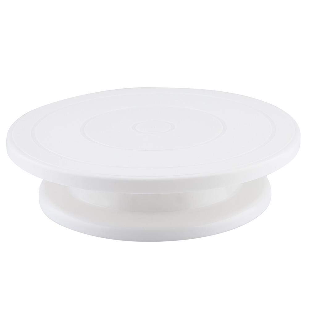 TOPINCN Cake Decorating Supplies Kit Cake Turntable Decorating Rotating Stand Revolving Stand Pastry Baking Decoration Tool Set(White)