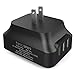 Quick Charge 3.0, Oittm 25W 3-Port USB Travel Wall Charger QC3.0 Quick Charger for Galaxy S7/S6/Edge/Edge Plus, Note 4/5, LG G4/G5, HTC One M8/M9/A9, Nexus 6 (Black)