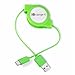 USB C Cable, Veckle 2.3 Ft Type C Retractable Cable for Nexus 5x, Nexus 6p, LG G5, OnePlus 2, Nextbit Robin, Nintendo Switch and More USB C Devices, Green