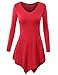 TWINTH Womens Long Sleeve Handkerchief Hem Lightweight Tunic Top