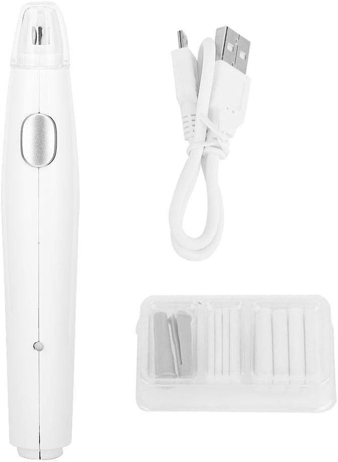 Electric Eraser Refillable Electric Eraser with 16 Replacement Refills USB Charging for School Office Home Use(White)
