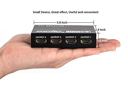 HDMI Splitter Olycism 4K x 2K 4 Ports 1 Input Device to 4 Displays 1X4 Full HD 1080P HDCP Supports HDMI and 3D For DTV HDTV 60hz/ 85hz