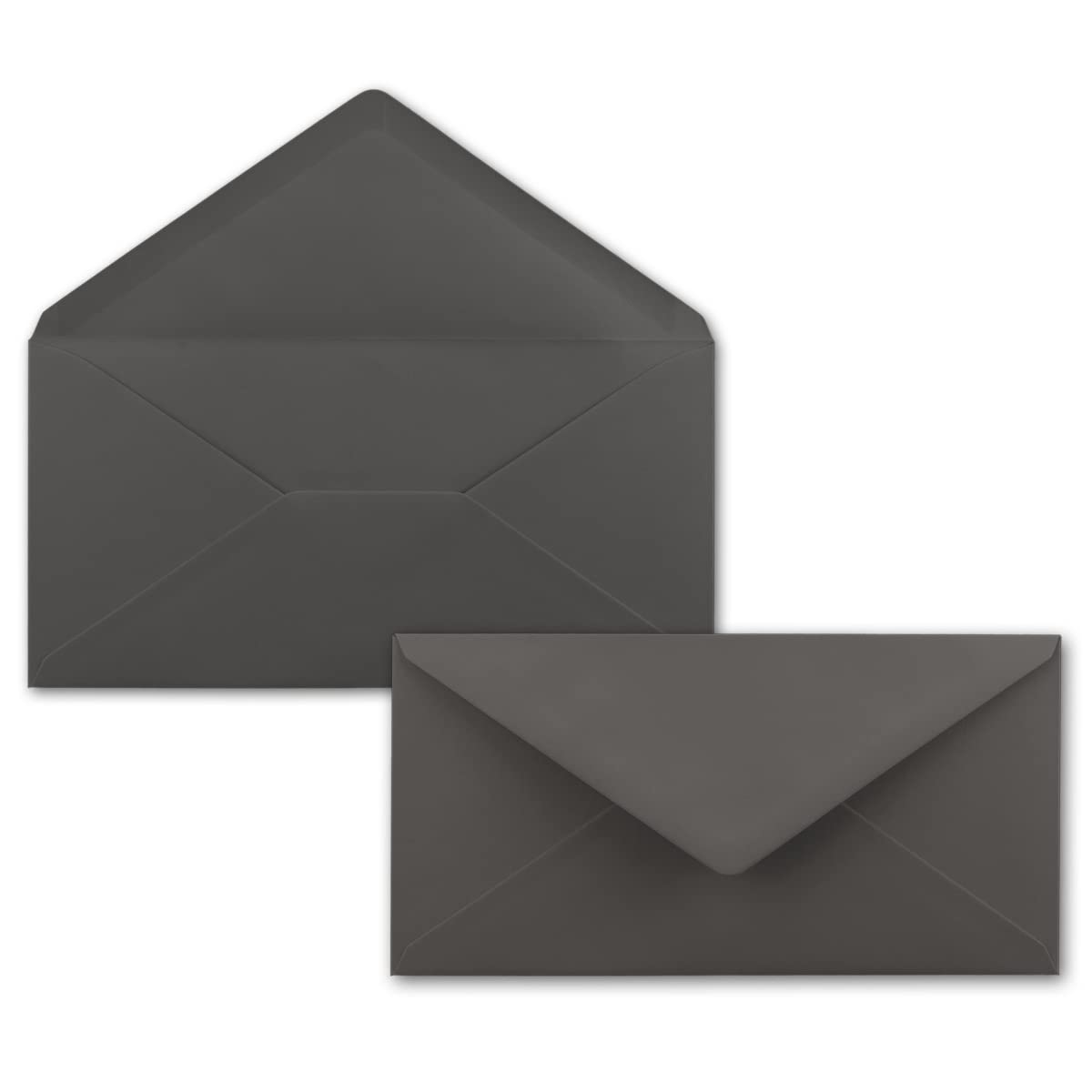 FarbenFroh by GUSTAV NEUSER 100 envelopes dark grey/anthracite DIN long 110 x 220 mm (11 x 22 cm) wet-glued without window Ideal for invitation cards FarbenFroh series