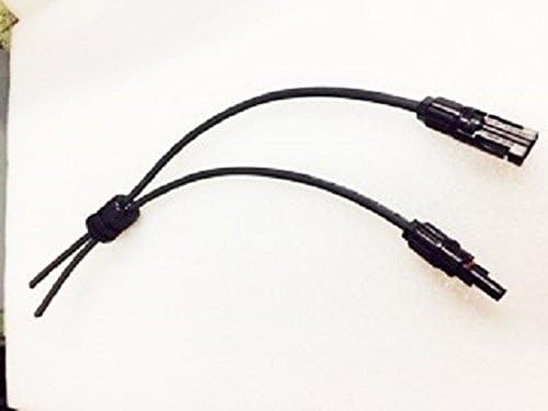 One Pair of 18". Adapter Kit Solar Cable PV with Mc4 Female and Male Connectors AWG 10 Connecting Solar Panel to Charge Controller with 1/2" 2 wire cable gland. (16")