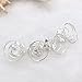 12pcs Spiral Hair Hair Clips Bun Stick Pick for DIY Hair Style (Silver)