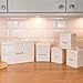 Harbour Housewares Industrial Dishwasher Tablet Storage Tin - Vintage Style Steel Kitchen Storage Caddy with Lid - Cream
