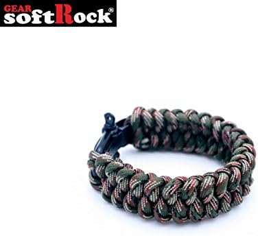 Softrock Gear ST-SRG-PB 550-lbs Paracord Survival Bracelet with Stainless Steel Shackle, 13 colors to choose from