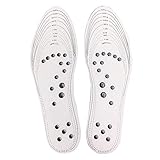 KOBWA Magnetic Therapy Massage Insole, Health Breathable Foot Acupressure Memory Cotton Shoe Pads,Improve Blood Circulation,Fight Against Plantar Fasciitis Relieve Feet Pain for Men Women (White)