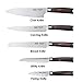 Deik Knife Set 6-Piece High Carbon Stainless Steel with Pakka Wood Handle, Rotatable Block Set for Recipe and Laptop