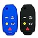 2Pcs Coolbestda Silicone Flip Key Fob Skin Cover Case Protector Keyless Jacket Remote Holder for VOLVO S60 S80 V70 XC70 XC90 LQNP2T-APU Black Blue