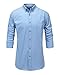 Emiqude Men's 100% Oxford Cotton Slim Fit Long Sleeve Button Down Solid Dress Shirt