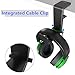 GoZheec PC Gaming Headphone Stand Holder, Under Desk Headset Headphone Hanger with Portable Spring Loaded Clamp and Adjustable 360 Rotating Arm, Built-in Double Cable Clip Organizers, Universal Fitthumb 2